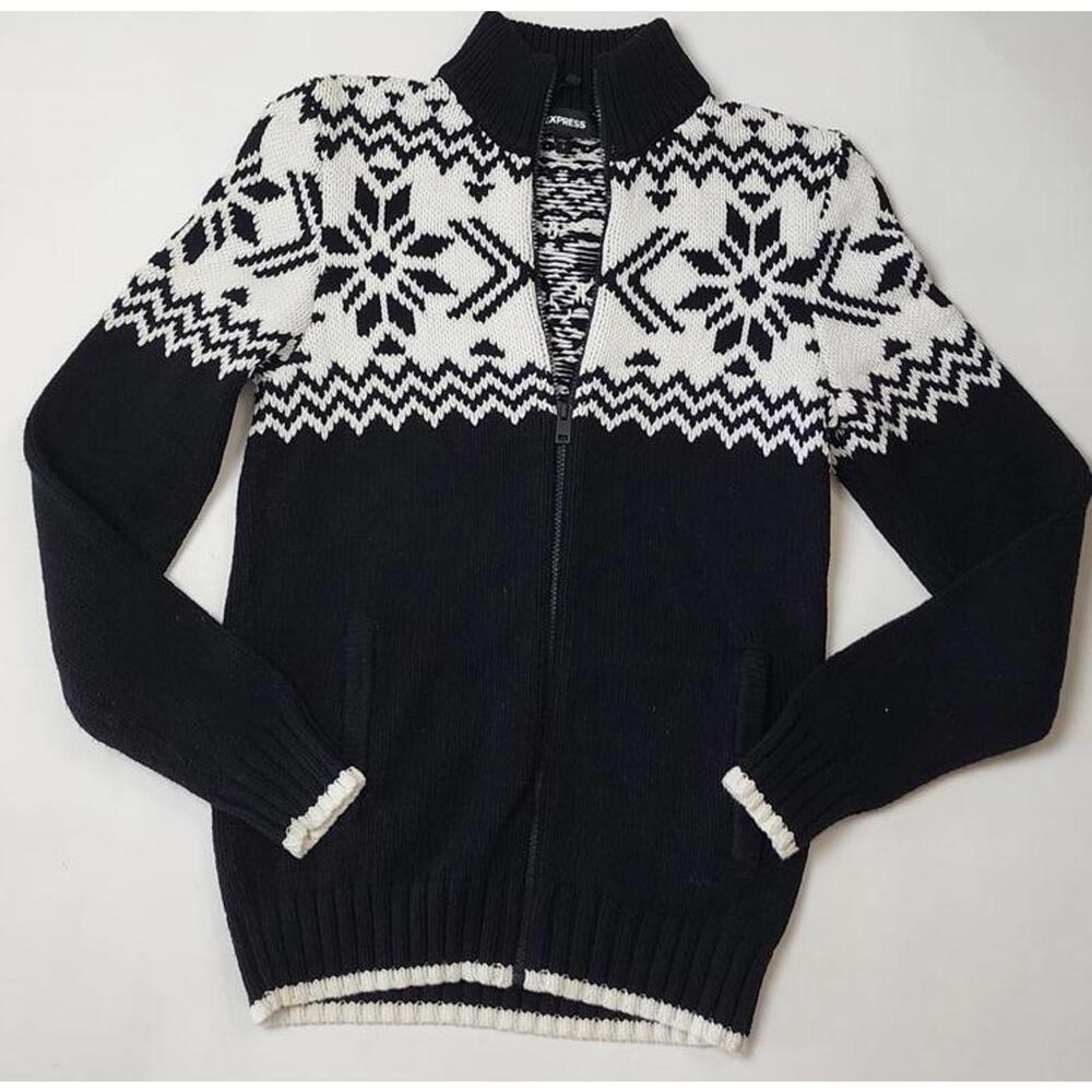 Express Nordic Style Zip-Up Sweater